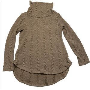 Fashion Nova Tan Cable Knit Turtleneck Sweater Size Medium